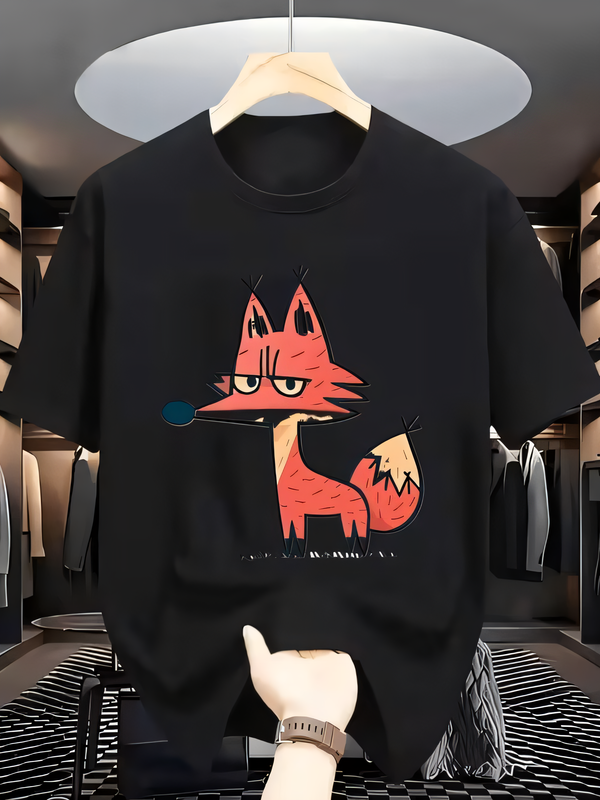 Cartoon Fox Print T-shirt Summ - Summer Clothing Cartoon บทวิจารณ์และราคา
