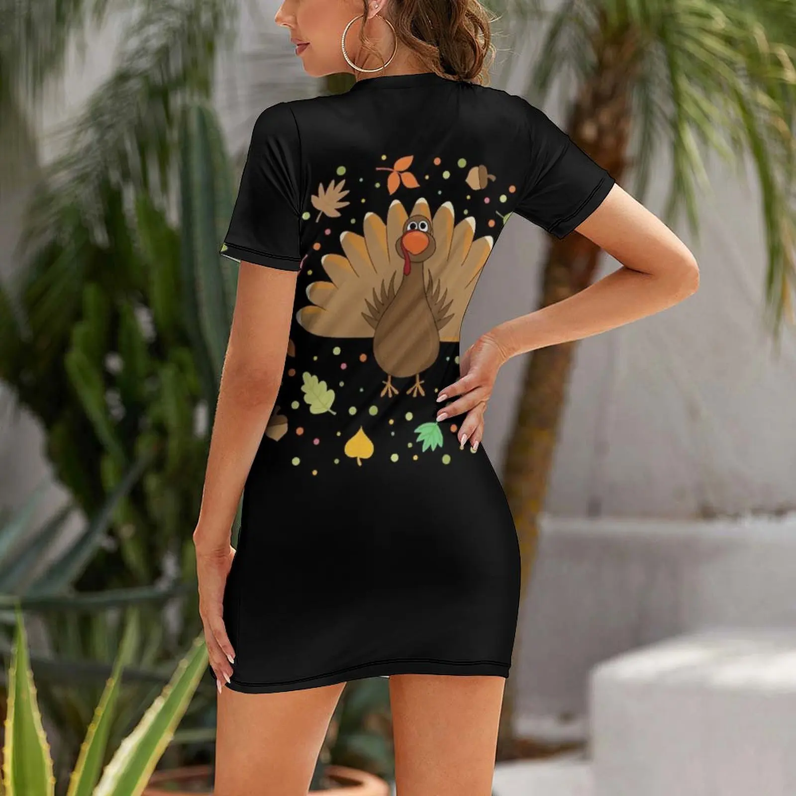 Thanksgiving Turkey Short-Slee - Summer Clothing Trends For Women 2026 บทวิจารณ์และราคา