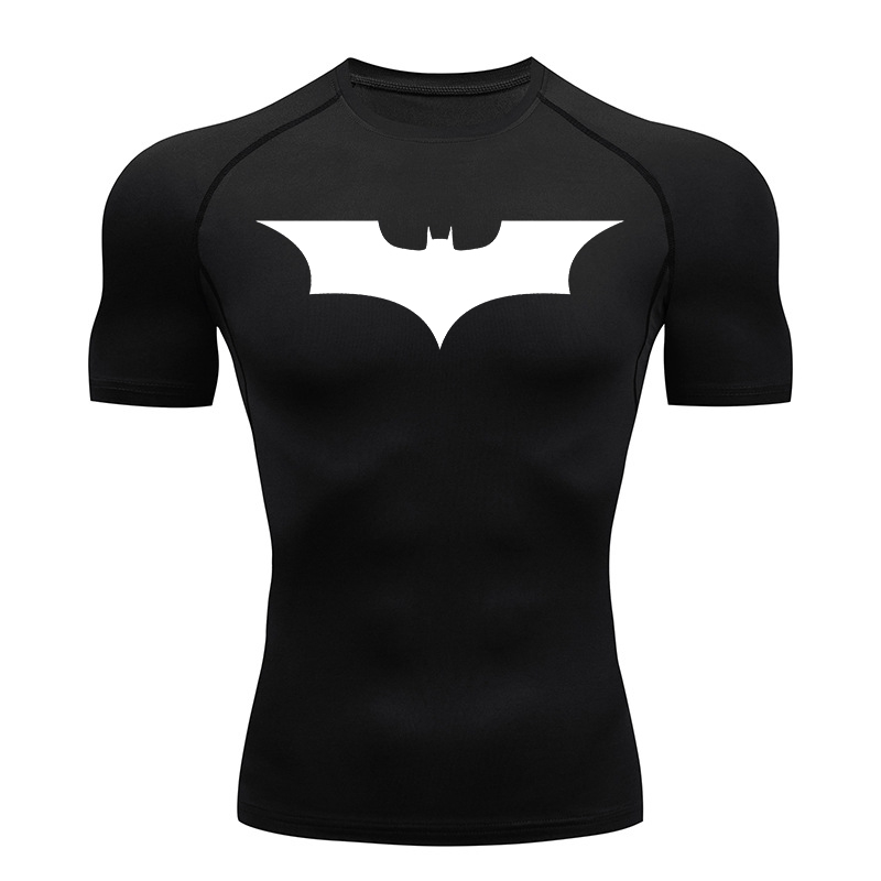 Bat Print Compression Shirts f - Summer Gym Clothing บทวิจารณ์และราคา