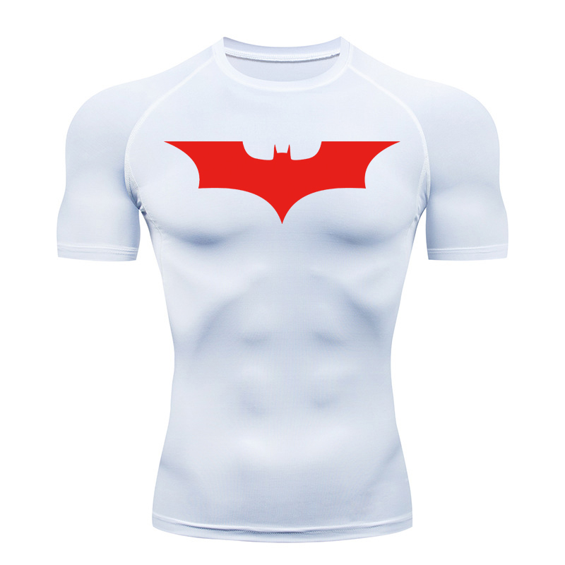 Bat Print Compression Shirts f - Summer Gym Clothing บทวิจารณ์และราคา