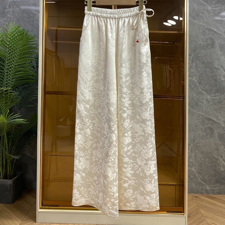 Elegant Chinese Style Jacquard - Palazzo Pant Wide บทวิจารณ์และราคา