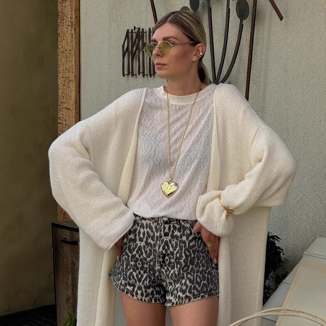 Solid Knitted Long Cardigan Wo - Summer Quilt บทวิจารณ์และราคา