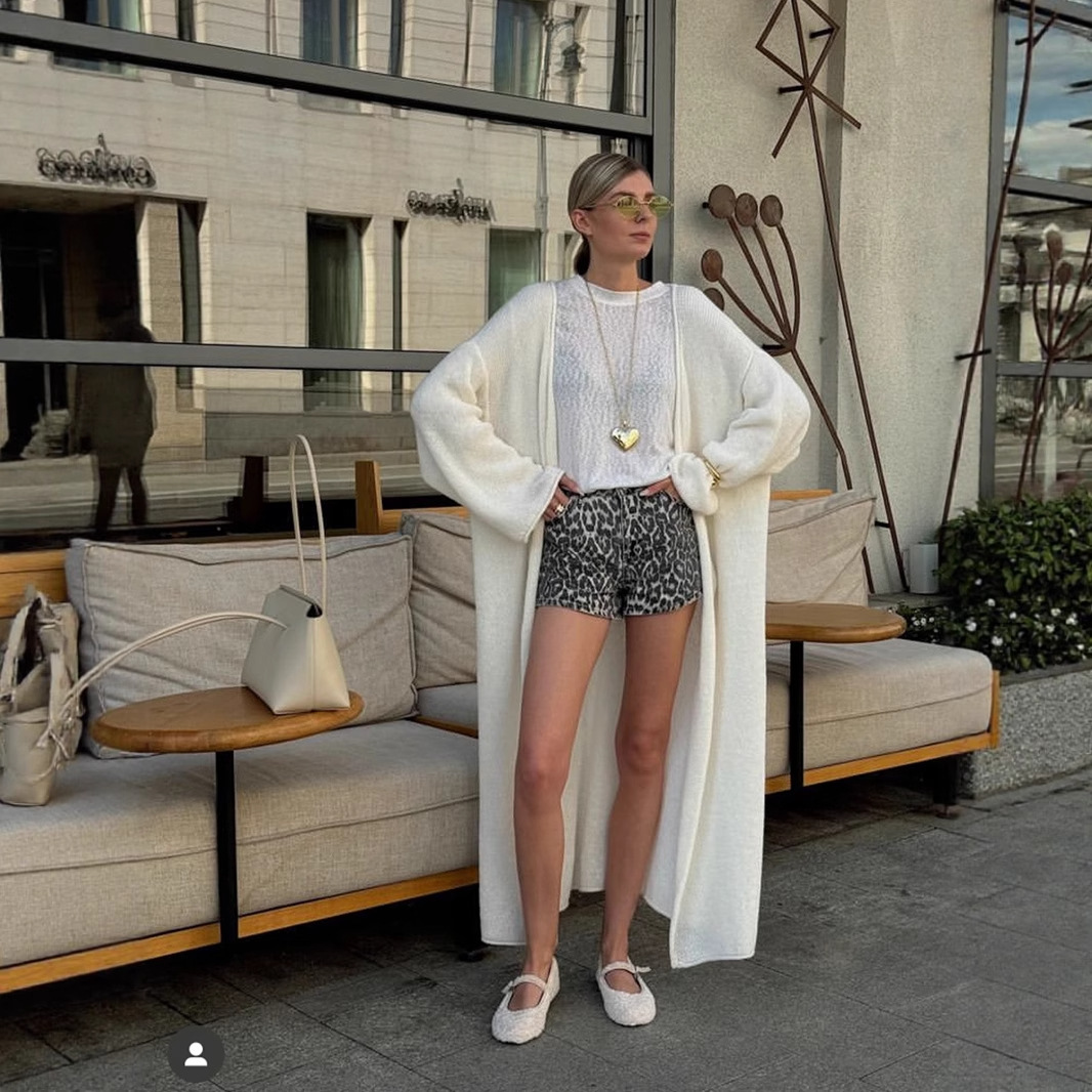Solid Knitted Long Cardigan Wo - Summer Quilt บทวิจารณ์และราคา