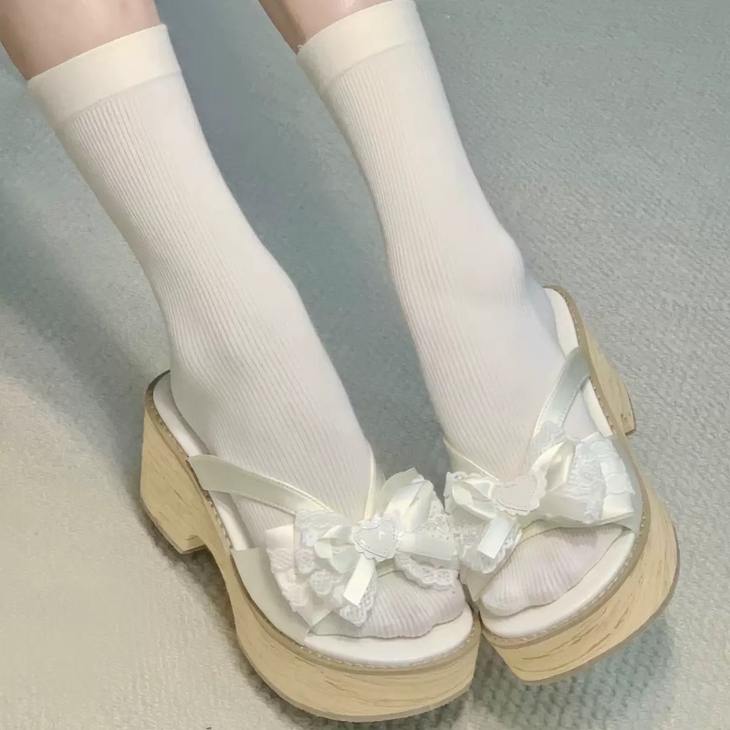 Sweet Bow Wood Grain Thick Bot - Summer Clothing Dress บทวิจารณ์และราคา