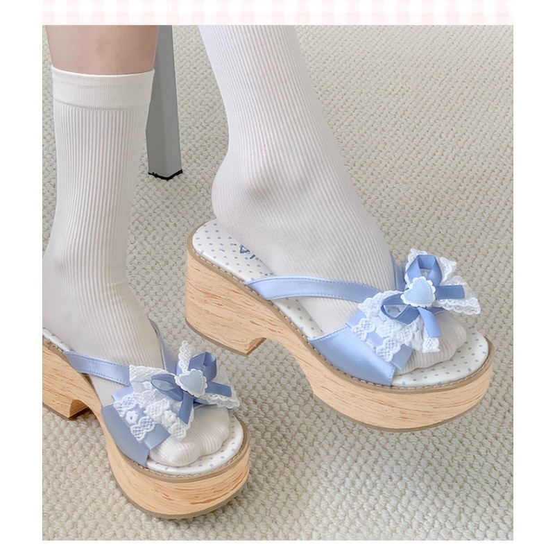 Sweet Bow Wood Grain Thick Bot - Summer Clothing Dress บทวิจารณ์และราคา