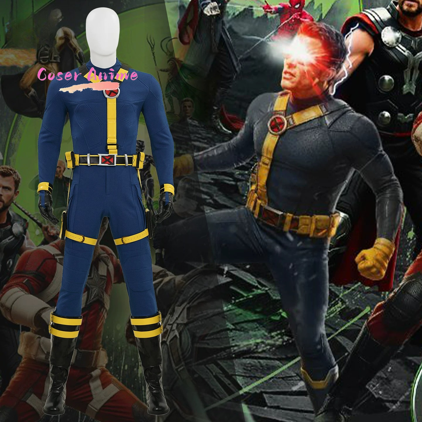 Scott Summers Cyclops Cosplay  - Summer Clothing Cartoon บทวิจารณ์และราคา