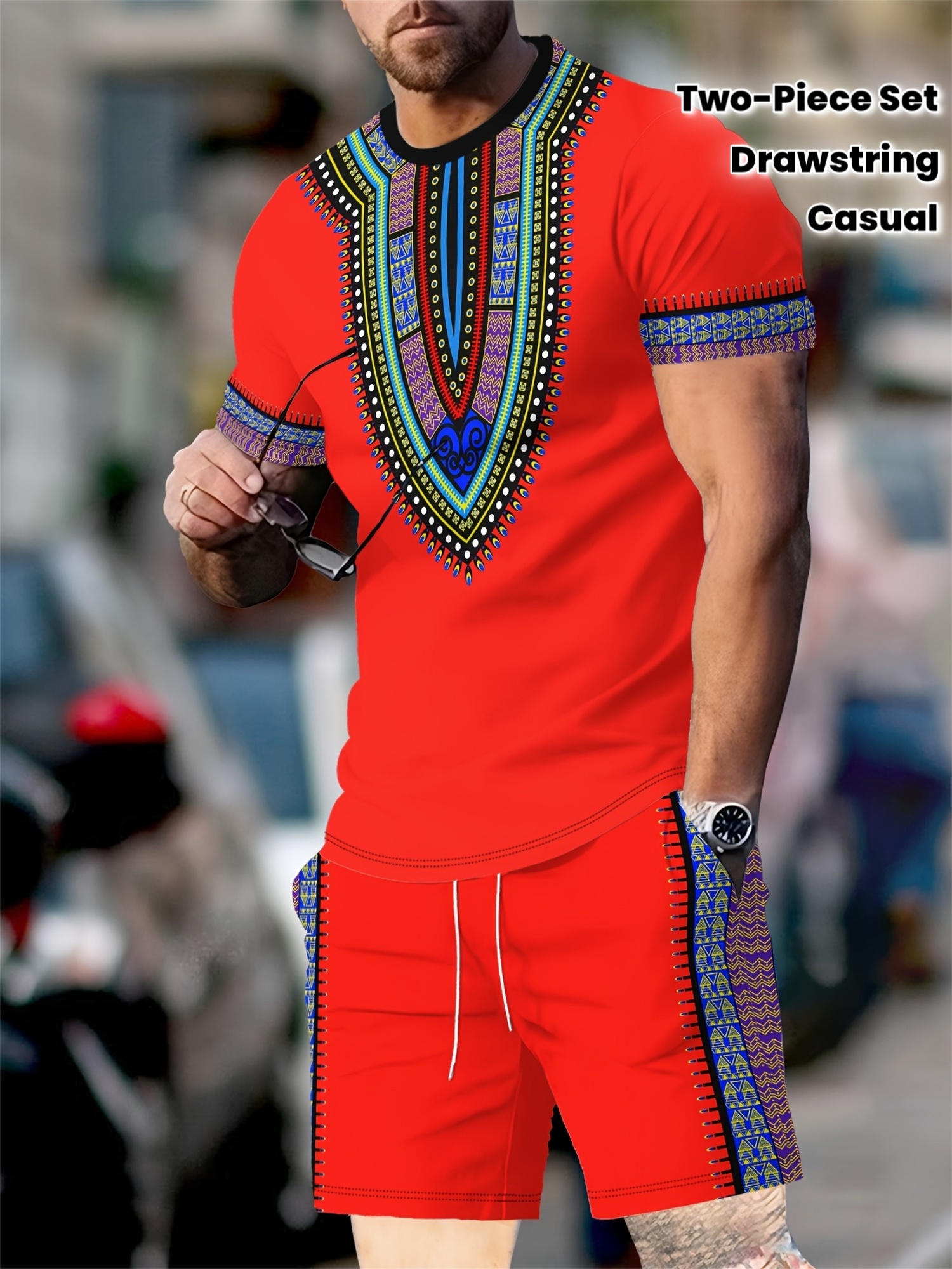 New Men's Suits African Dashik - Summer Knit Clothing บทวิจารณ์และราคา