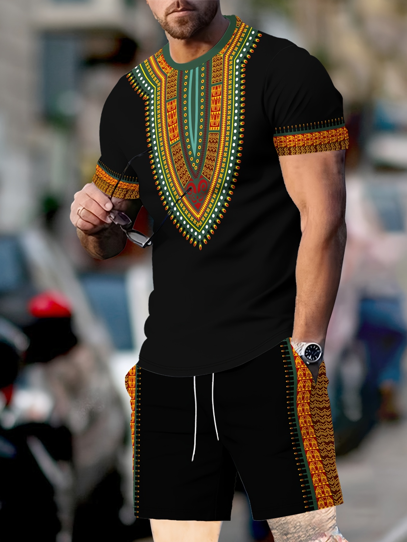 New Men's Suits African Dashik - Summer Knit Clothing บทวิจารณ์และราคา