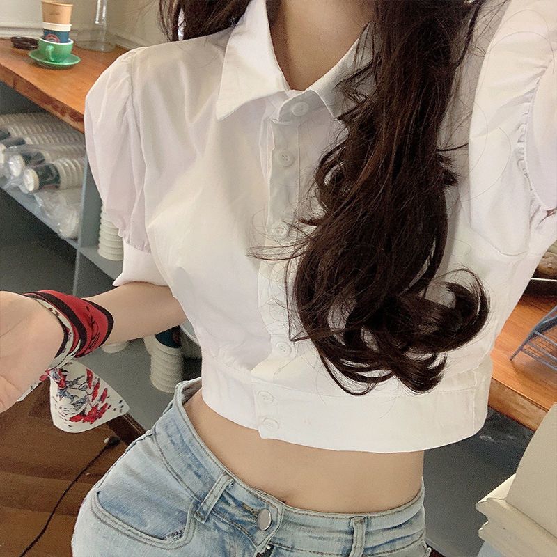 Korean Summer Puff sleeve Whit - Summer Clothing For Teens บทวิจารณ์และราคา