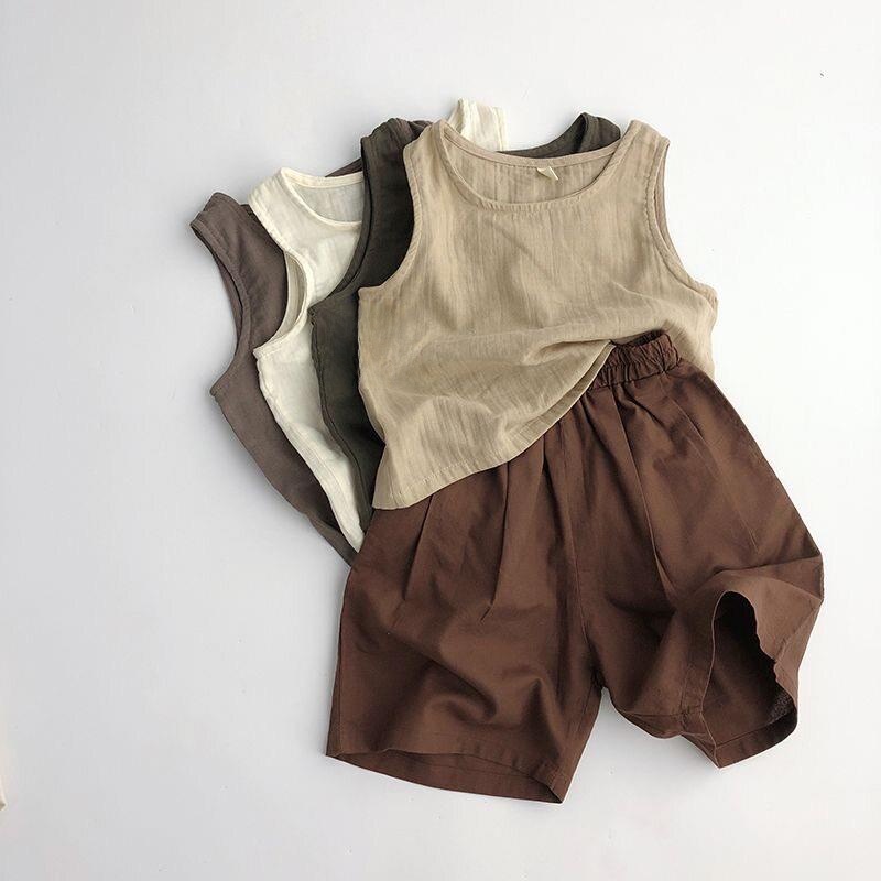Boys' Cotton Linen Vest Outdoo - Summer Clothing Baby บทวิจารณ์และราคา
