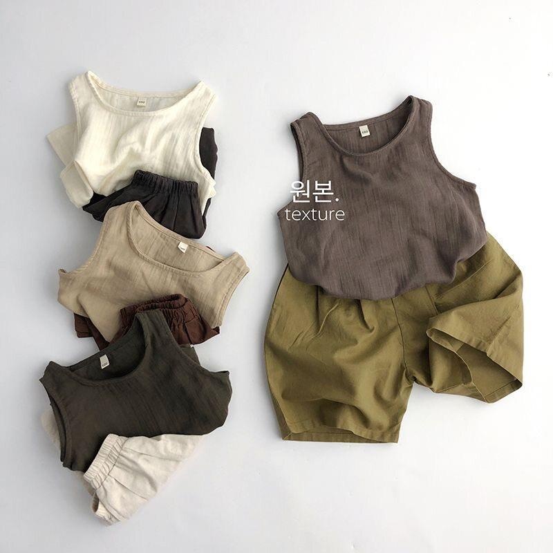 Boys' Cotton Linen Vest Outdoo - Summer Clothing Baby บทวิจารณ์และราคา