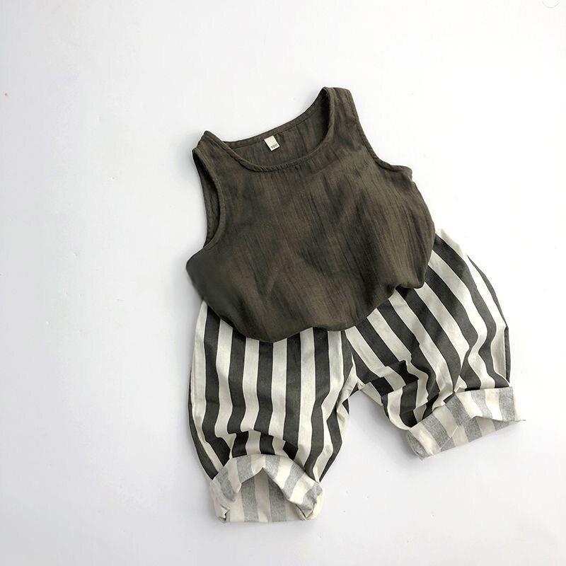 Boys' Cotton Linen Vest Outdoo - Summer Clothing Baby บทวิจารณ์และราคา