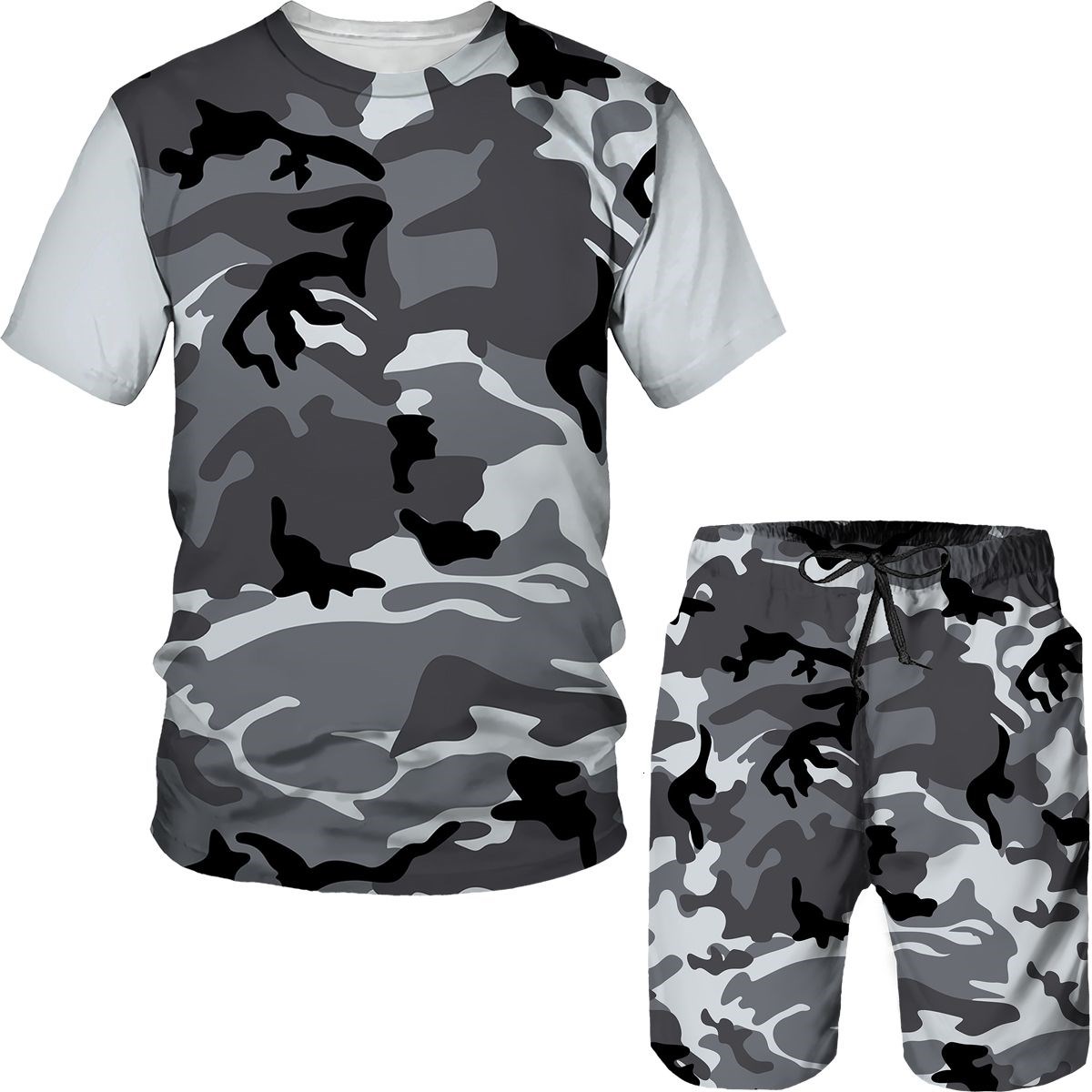 Camouflage Men's Suits Camo 3D - Summer Knit Clothing บทวิจารณ์และราคา
