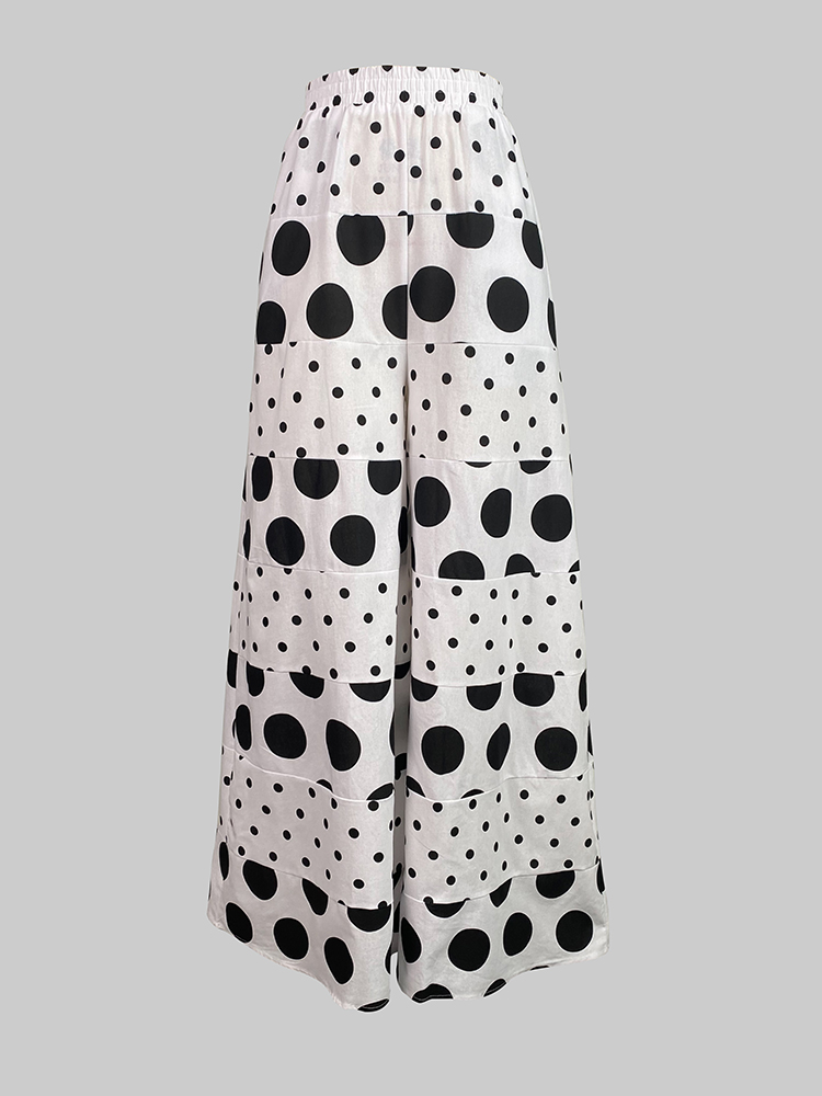 Women's Polka Dot Tiered Wide  - Palazzo Pant Wide บทวิจารณ์และราคา