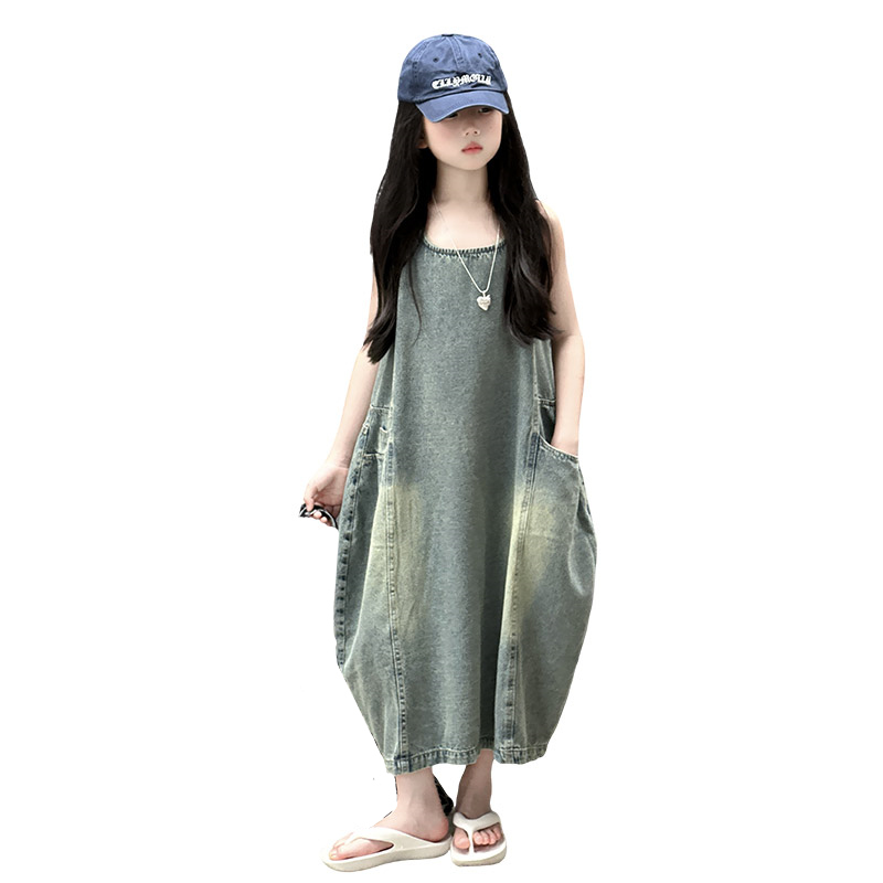 Vintage Blue Children Girls Hi - Summer Kids Clothing บทวิจารณ์และราคา