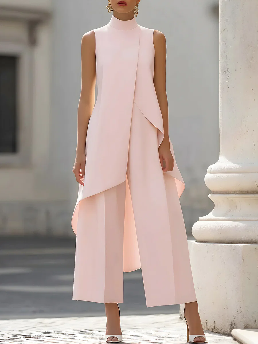 Sleeveless High Neck Asymmetri - Palazzo Pant Wide บทวิจารณ์และราคา