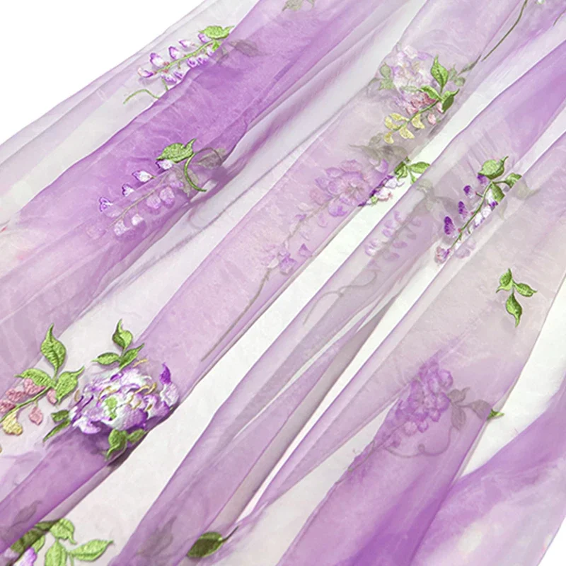 Wisteria Embroidery Fabric DIY - Summer Clothing Baby บทวิจารณ์และราคา