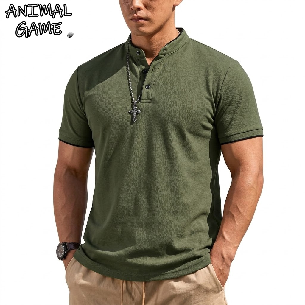 Summer Short Sleeve Henley Shi - Summer Clothing Line บทวิจารณ์และราคา