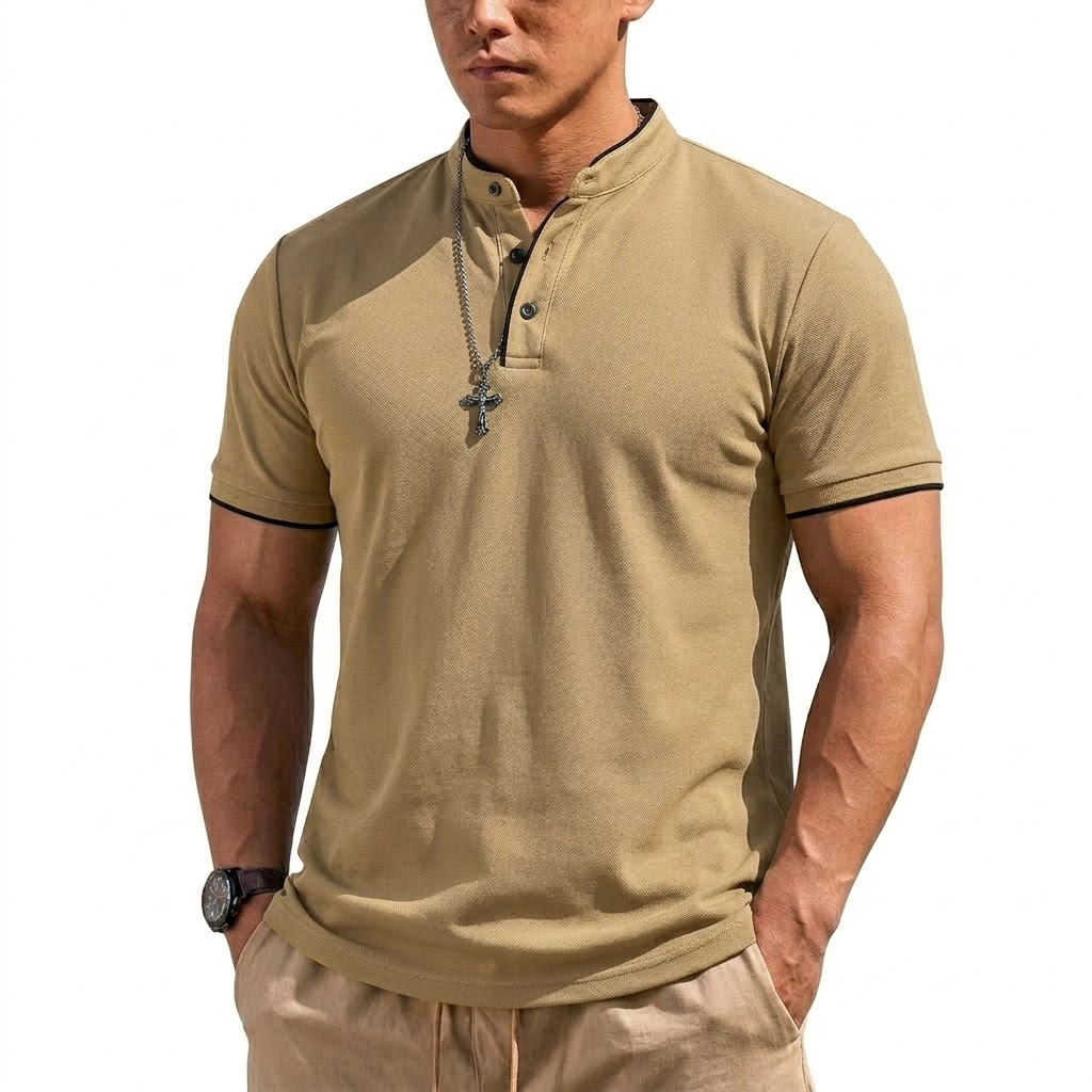 Summer Short Sleeve Henley Shi - Summer Clothing Line บทวิจารณ์และราคา