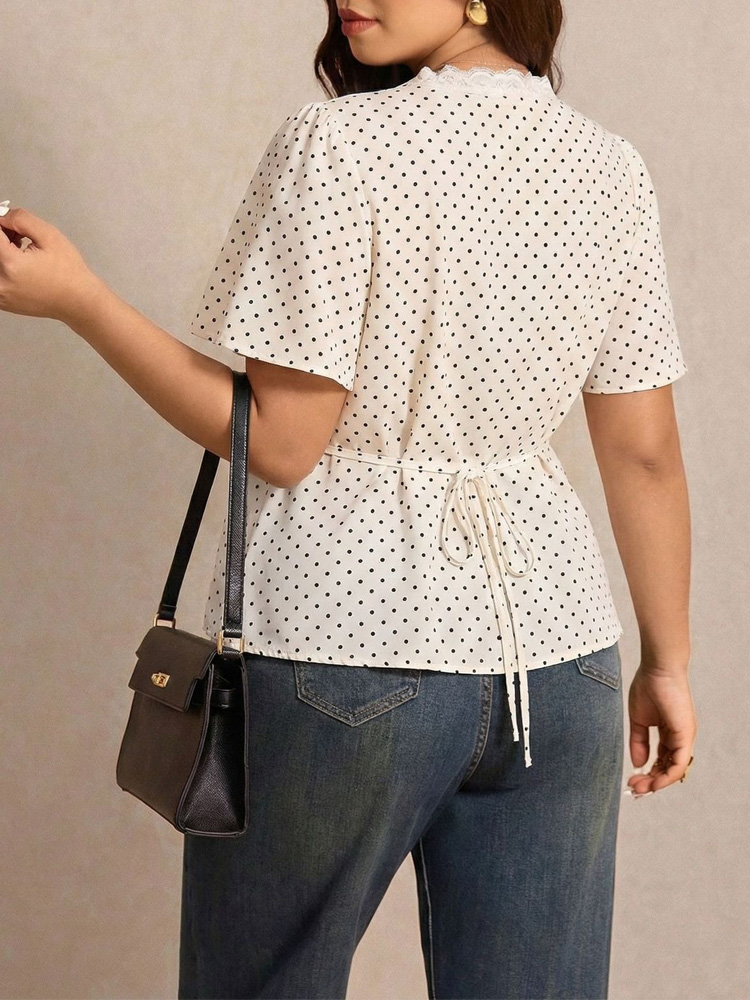 GIBSIE Plus Size Polka Dot Con - Summer Upf Clothing บทวิจารณ์และราคา