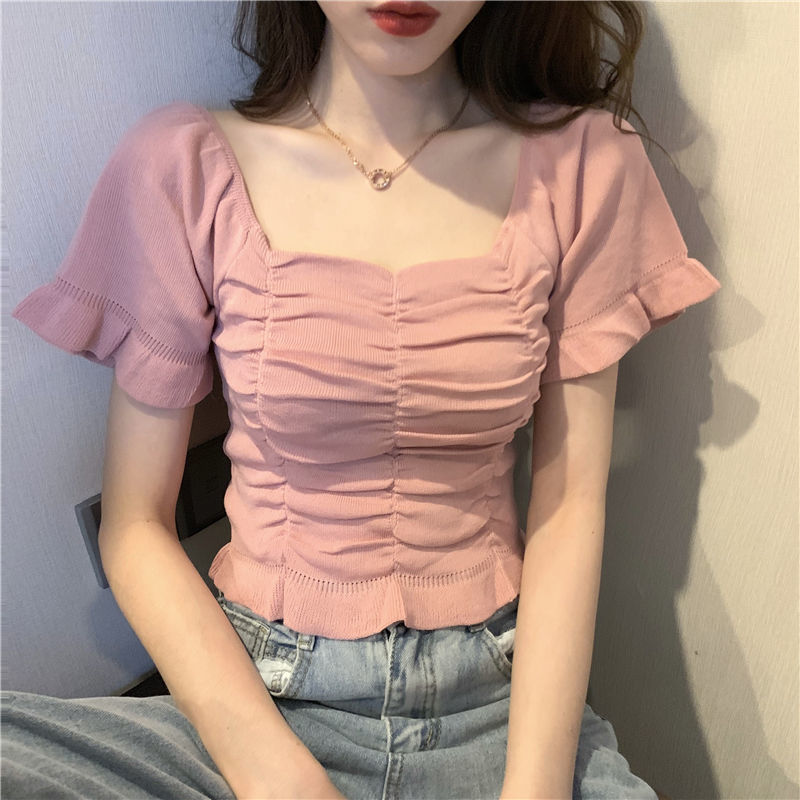 Knitted Fashion Blouse Woman R - Summer Clothing For Teens บทวิจารณ์และราคา