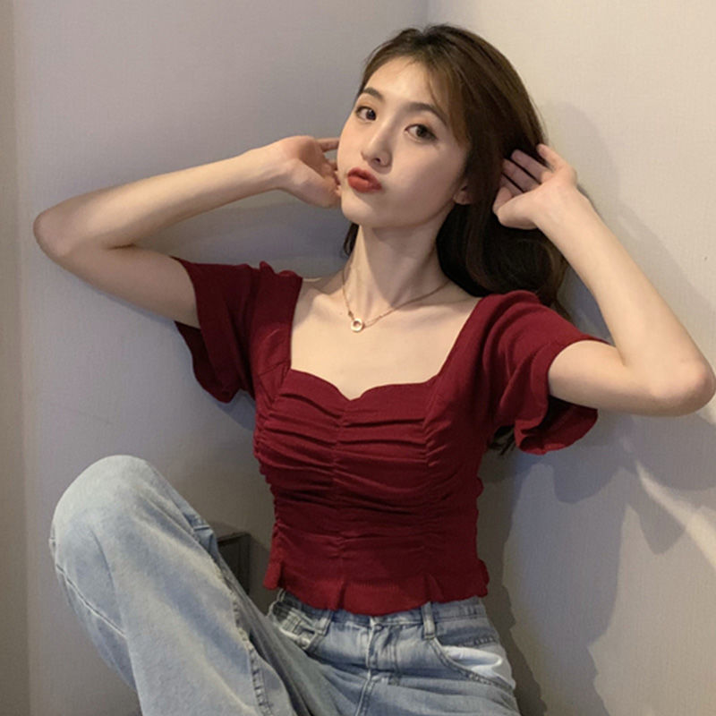 Knitted Fashion Blouse Woman R - Summer Clothing For Teens บทวิจารณ์และราคา