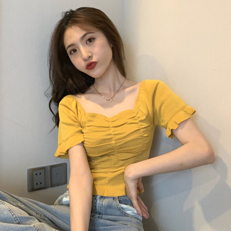 Knitted Fashion Blouse Woman R - Summer Clothing For Teens บทวิจารณ์และราคา