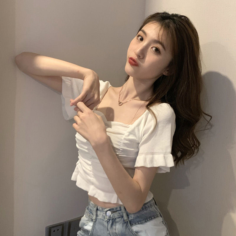 Knitted Fashion Blouse Woman R - Summer Clothing For Teens บทวิจารณ์และราคา