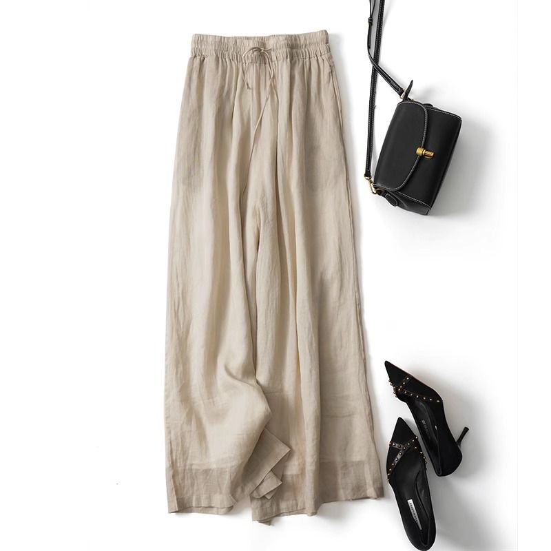 Double-Layer Cotton Linen Wide - Palazzo Pant Wide บทวิจารณ์และราคา
