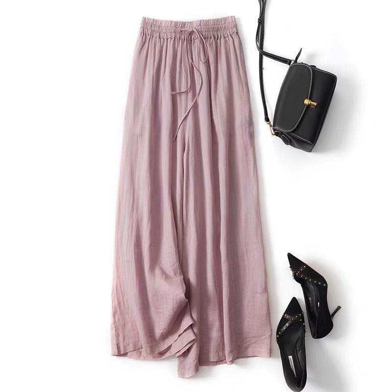 Double-Layer Cotton Linen Wide - Palazzo Pant Wide บทวิจารณ์และราคา