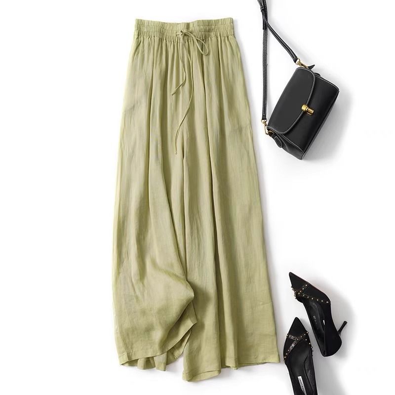 Double-Layer Cotton Linen Wide - Palazzo Pant Wide บทวิจารณ์และราคา