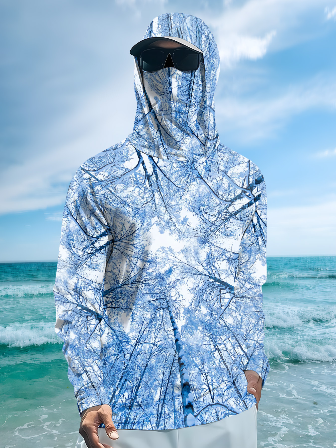 Fishing hooded sweatshirt men' - Summer Clothing Line บทวิจารณ์และราคา