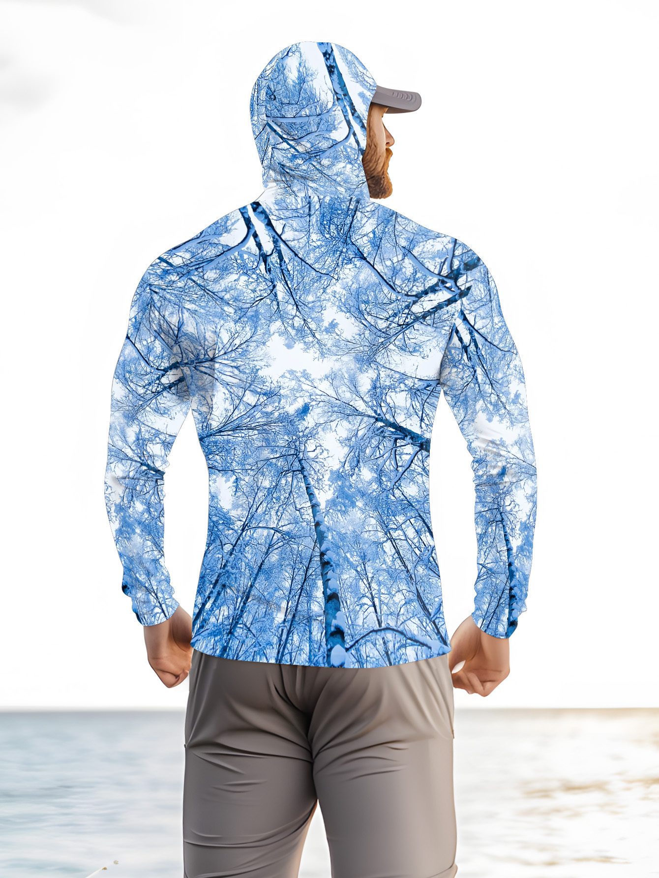 Fishing hooded sweatshirt men' - Summer Clothing Line บทวิจารณ์และราคา