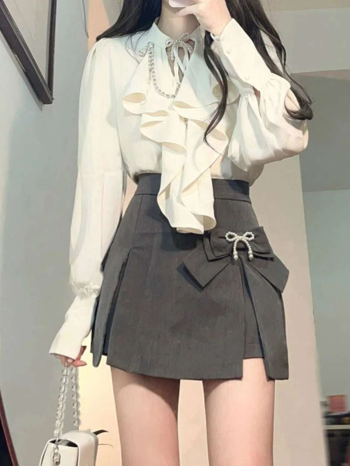 Elegant Vintage Long Sleeve Sh - Summer Clothing Old Money บทวิจารณ์และราคา