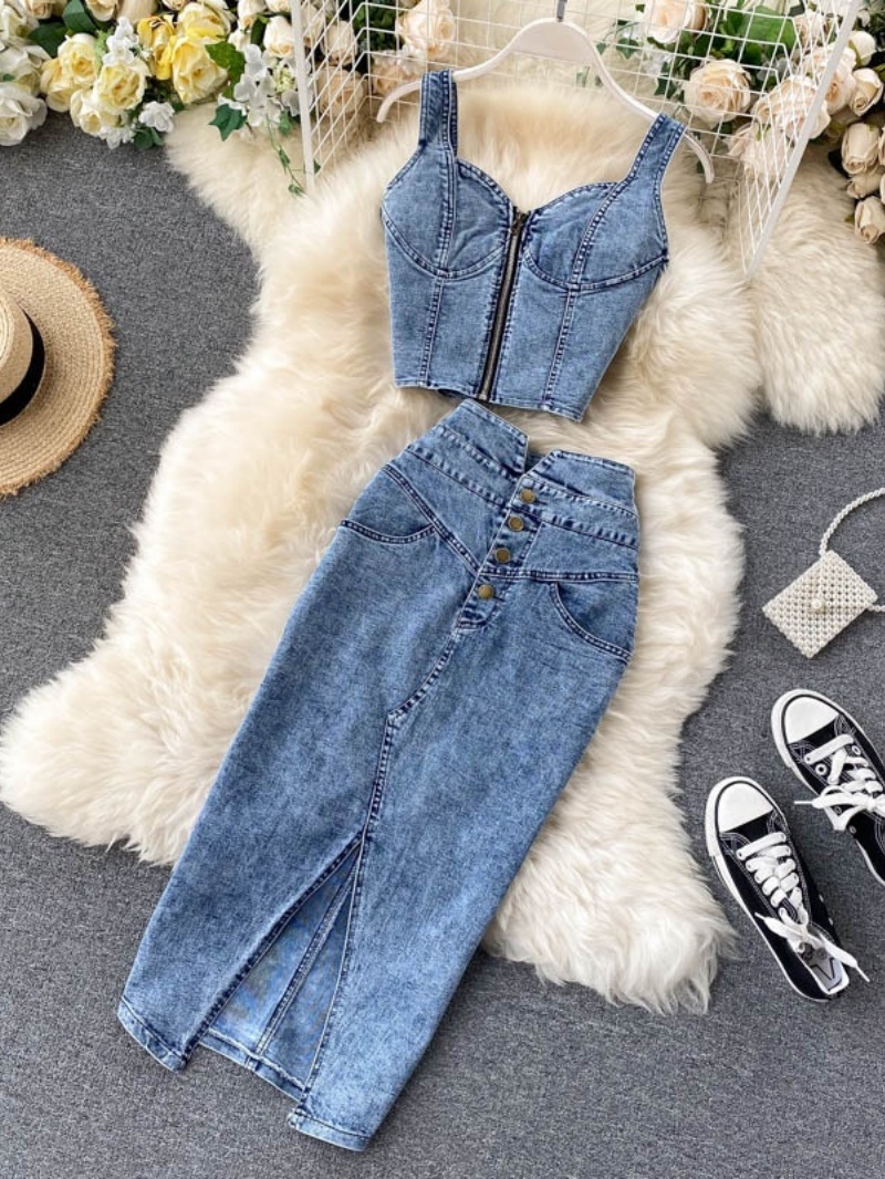 Fashion Denim 2 Piece Sets Wom - Summer Clothing Model บทวิจารณ์และราคา