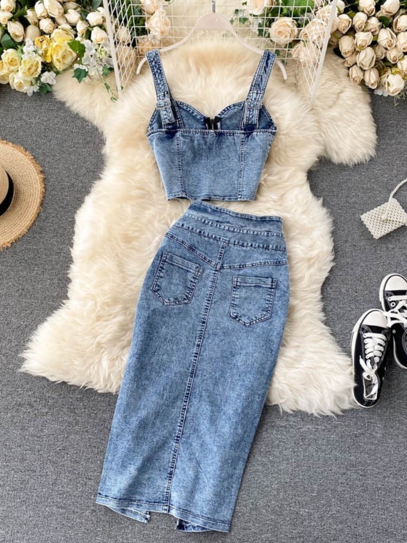 Fashion Denim 2 Piece Sets Wom - Summer Clothing Model บทวิจารณ์และราคา
