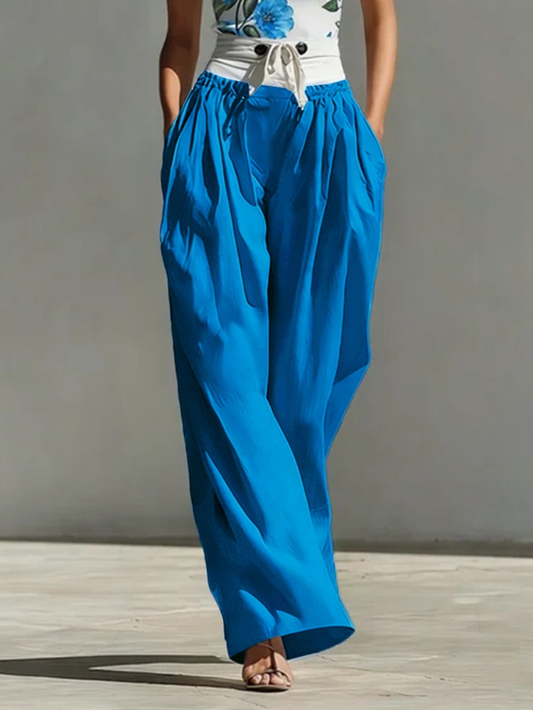 Yeezzi Women's Fashion Patchwo - Palazzo Pant Wide บทวิจารณ์และราคา