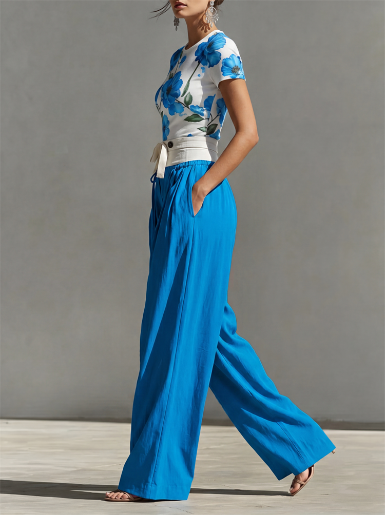 Yeezzi Women's Fashion Patchwo - Palazzo Pant Wide บทวิจารณ์และราคา