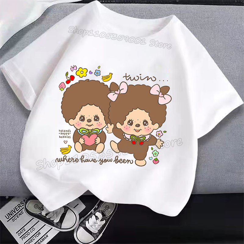 MONCHHICHI Short Sleeve T Shir - Summer Clothing Cartoon บทวิจารณ์และราคา