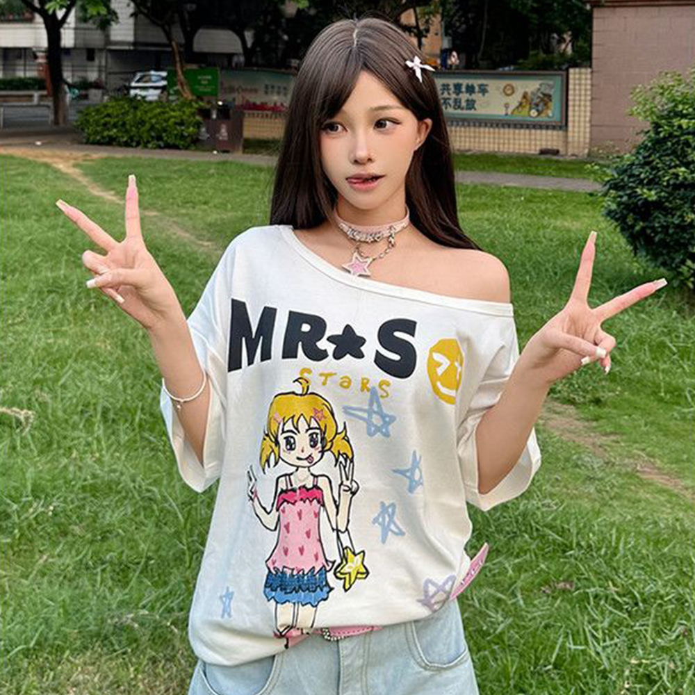Hotweek Pattern T-shirt Cartoo - Summer Clothing Cartoon บทวิจารณ์และราคา