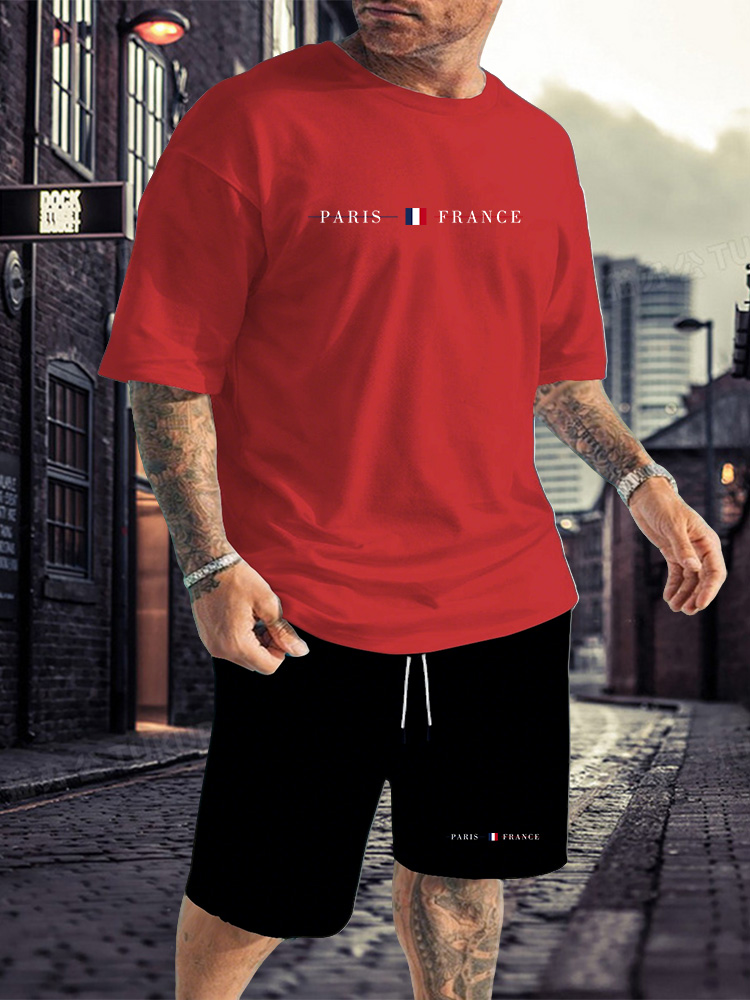 Men's Tracksuit 2 Piece O-neck - Summer Clothing Haul บทวิจารณ์และราคา